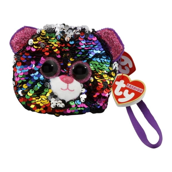 Ty Fashion- Dotty the Rainbow Leopard Glitter Eyes Wristlet Purse - Stuffed Animal