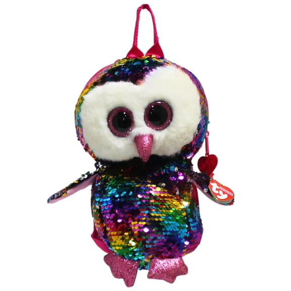Ty Fashion - Owen the Owl   Glitter Eyes   Wristlet Purse  - Stuffed Animal