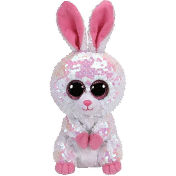 TY Flippables Bonnie - The White Sequin Bunny (Glitter Eyes) Small 6" Plush