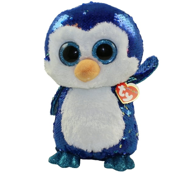 TY Flippables Sequin Plush - PAYTON the Penguin 6" (BONUS 1 TY RANDOM ERASER )