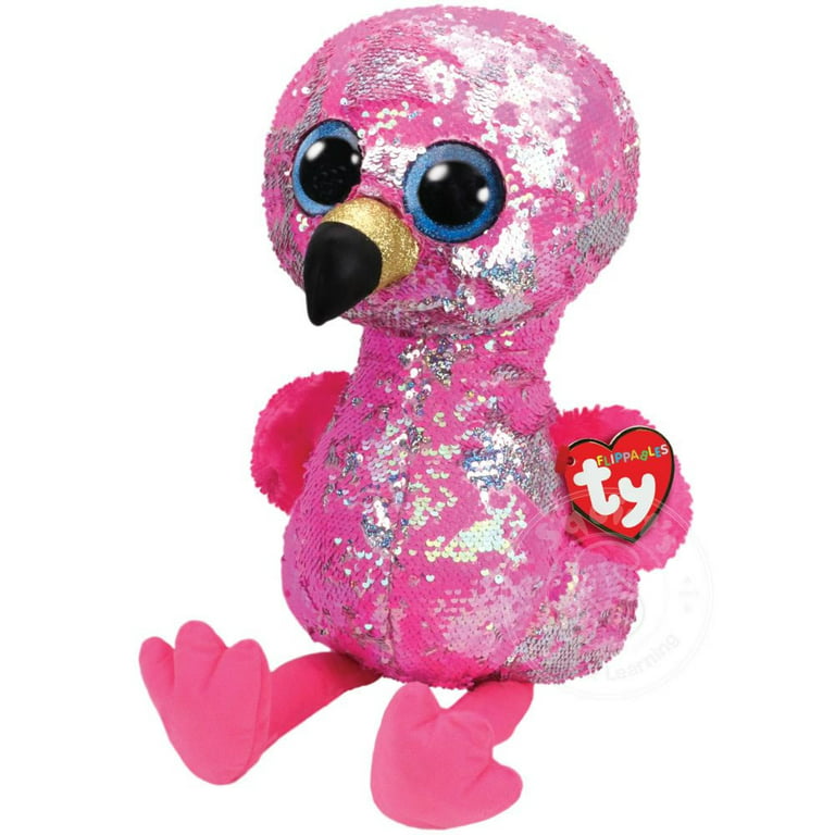 TY Flippables Sequin Plush - PINKY the Flamingo (LARGE Size - 17 inch)