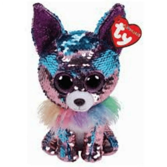TY Flippables Sequin Plush - YAPPY the Chihuahua Dog Regular Size 6" (BONUS 1 FUN CHOPS & 1 RANDOM TY ERASER)