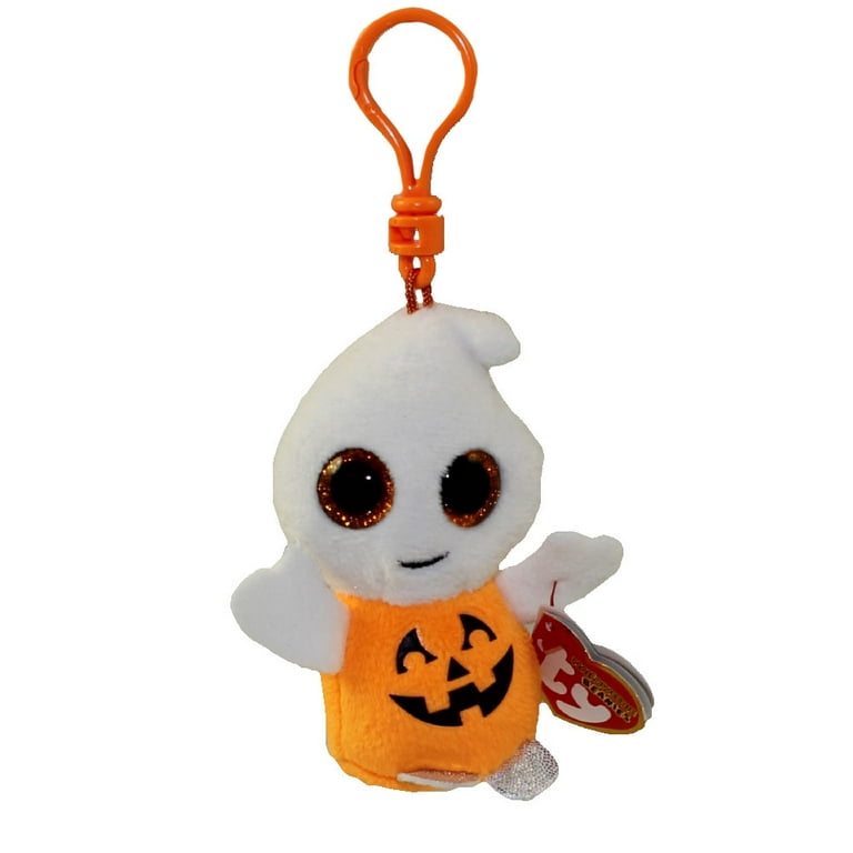 TY Halloweenie Beanie Baby PUMPKIE the Ghost Pumpkin (key clip