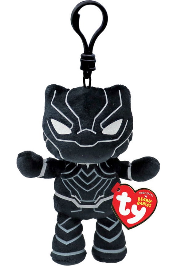 Marvel Beanie Baby Clip Black Panther 4" Plush Keychain Soft Collectible Toy for Kids