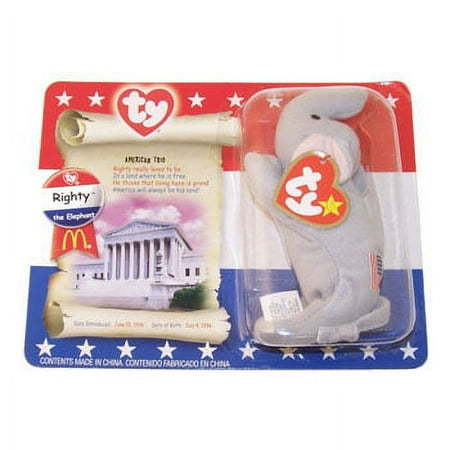 TY McDonald's Teenie Beanie - RIGHTY the Elephant (2000) (5.5 inch)