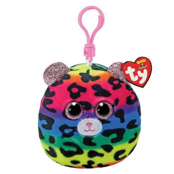 TY Mini Beanie Squish-A-Boos Plush - DOTTY the Leopard (3" Key Clip) BONUS 1 FUN CHOPS