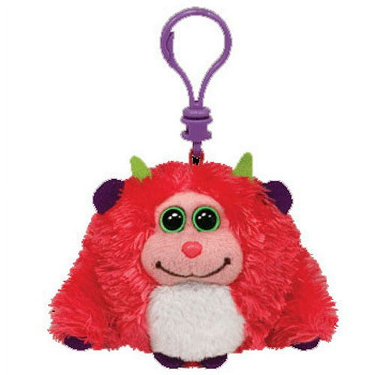 TY Monstaz - TRIXIE the Pink & Green Monster (Plastic Key Clip - 3