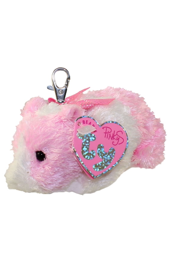 Pinkys - ROSA the Pink & White Guinea Pig ( Metal Key Clip ) (4 inch)