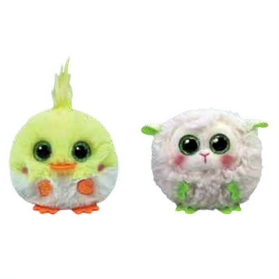 TY Puffies (Beanie Balls) Plush - SET OF 2 EASTER 2023 RELEASES (Eggy & Baasby)(3" Spring) Plush