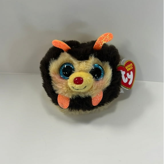 TY Puffies Beanie Balls Plush Zinger the Bumble Bee 3" Round Collectible Soft Stuffed Toy for Kids
