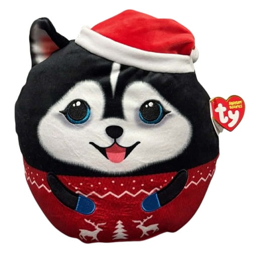 TY Squish-A-Boos Plush - RUDY the Christmas Puppy (Small Size - 8