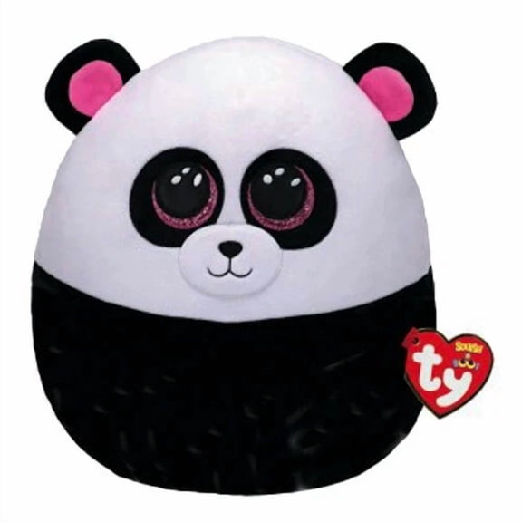 TY Squish a Boos - BAMBOO Panda Cushion Stuffed Animal 10" Plush Toy MWMTs (BONUS 1 FUN CHOPS)