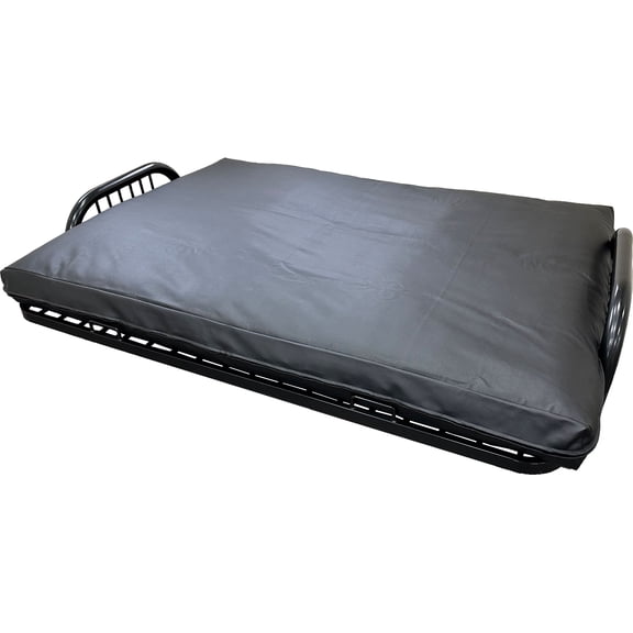 Amfuton Black Leather Look Vinyl Full Size Futon Mattress Covers, Bed Protector, Slipcovers, 6 x 54 x 75
