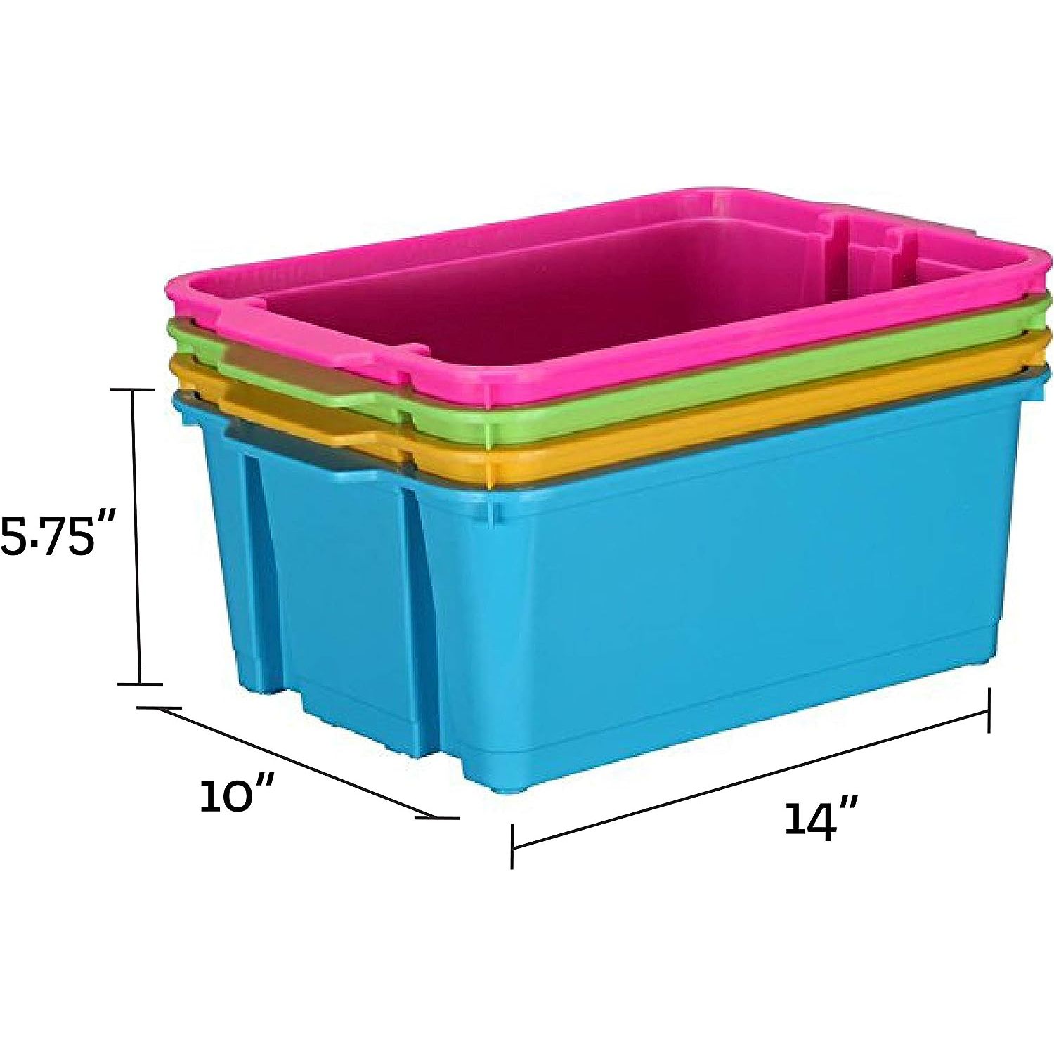 TYAPCS Classroom Stacking Bins Primary Colors 4 bins