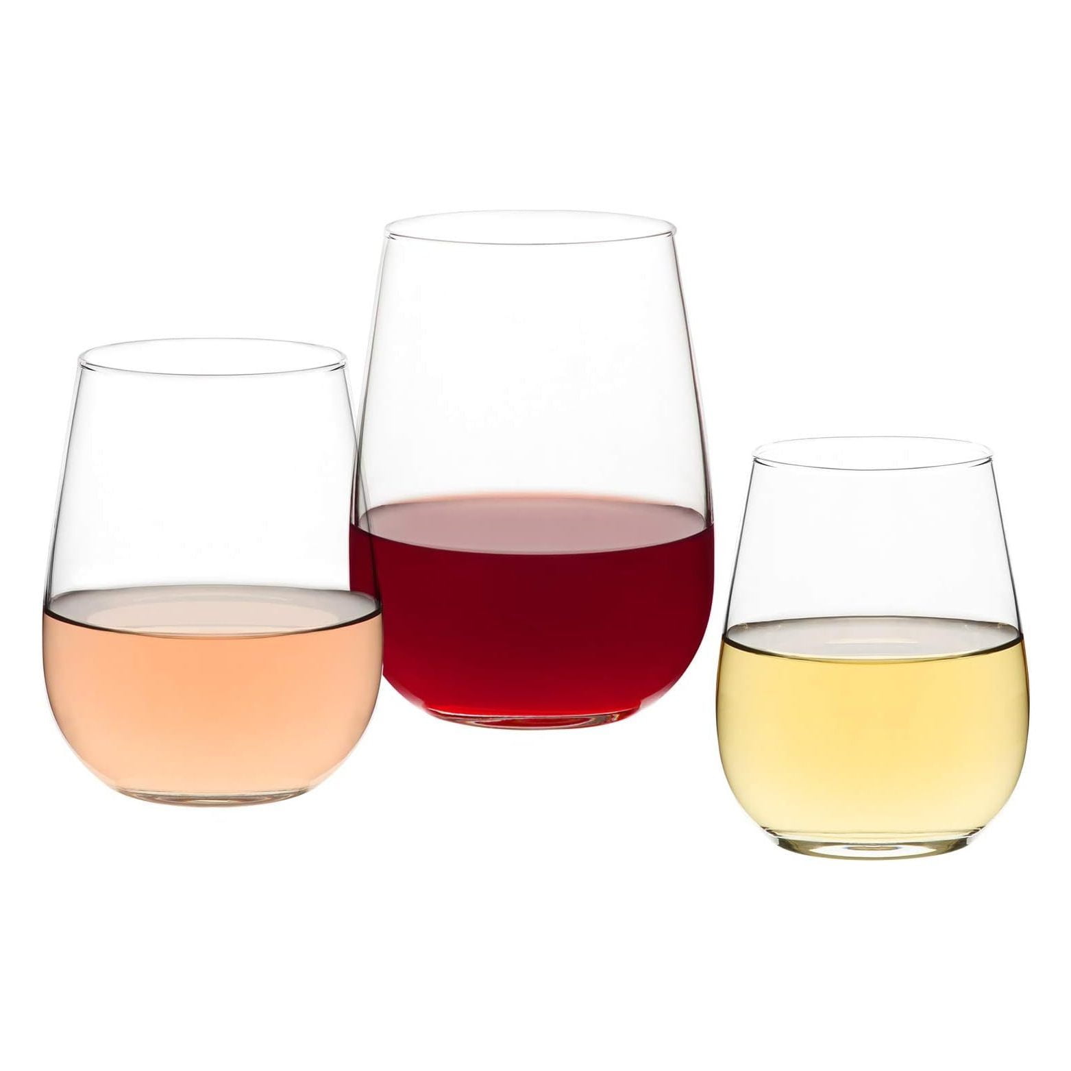 TYAPCS Stemless 12Piece Wine Glasses Party Set for Red and White Wine