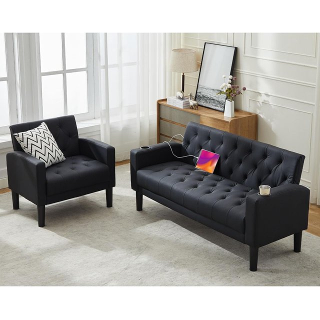 TYBOATLE Modern Living Room Sectional Sofa Sets 3 Pieces, MidCentury