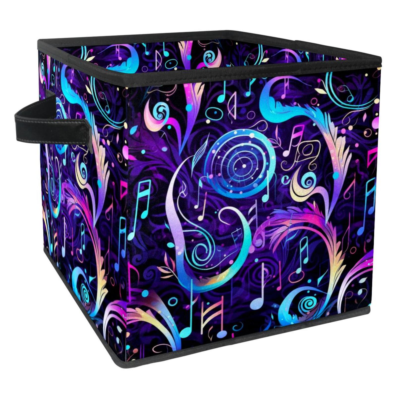 TYBY Musical Note Toy Box Clothes Coat Storage Organizer Boxes Chest Collapsible Sturdy Kids Toy