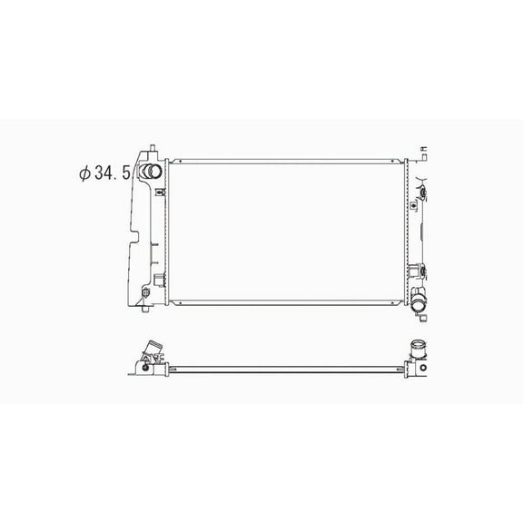 TYC 2428 Toyota 1-Row Plastic Aluminum Replacement Radiator Fits select: 2003-2008 TOYOTA COROLLA, 2003-2008 TOYOTA COROLLA MATRIX
