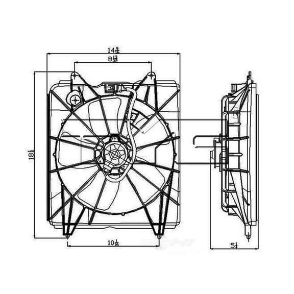 TYC 600820 Engine Cooling Fan Assembly For 07-09 Honda CR-V