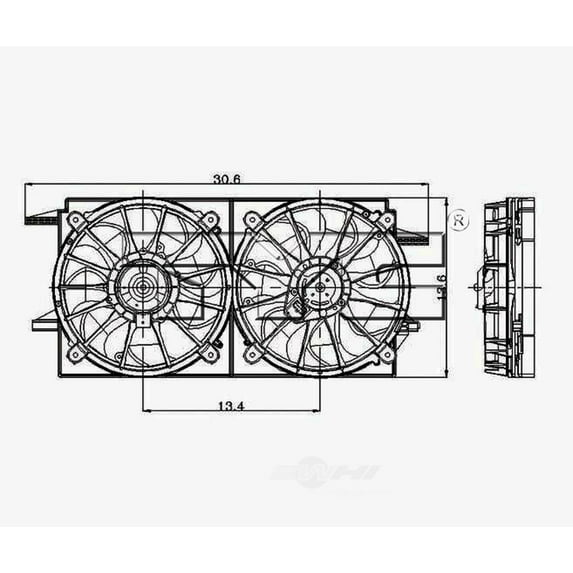 TYC 620090 Pontiac/Chevrolet Replacement Radiator/Condenser Cooling Fan Assembly
