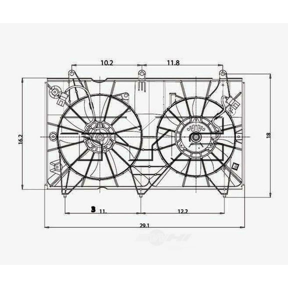 TYC 620690 Honda Accord Replacement Radiator/Condenser Cooling Fan Assembly Fits 2003 Honda Accord