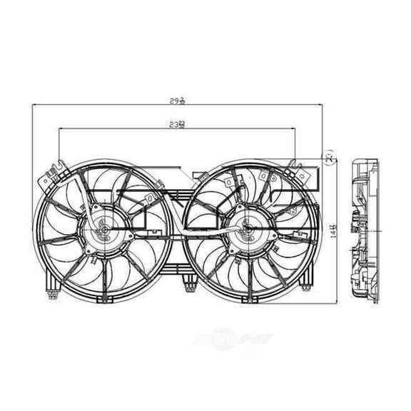 TYC 621660 Dual Radiator and Condenser Fan Assembly Fits 2013 Nissan Altima