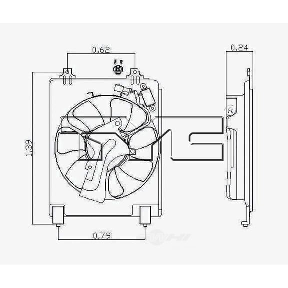 TYC A/C Condenser Fan Assemb, Assembly w/ fan&shroud