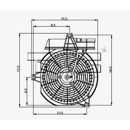 TYC A/C Condenser Fan Assembly Fits select: 2001-2006 HYUNDAI SANTA FE