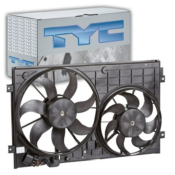 TYC Dual Radiator & Condenser Fan Assembly compatible with Volkswagen Passat CC 2.0L L4 2012