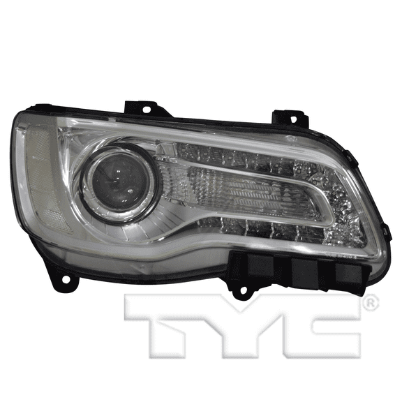 TYC Halogen Headlight Lamp for 15-17 Chrysler 300 w/Chrome Right Passenger Fits 2017 Chrysler 300