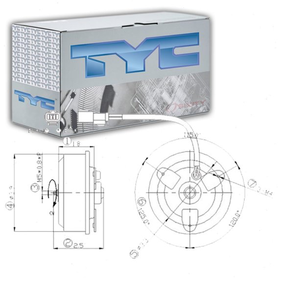 TYC Right Engine Cooling Fan Motor compatible with Honda Pilot 2003-2008