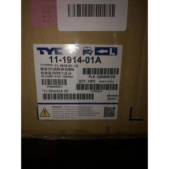 TYC TAIL LIGHT ASSEMBLY 11-1914-01A REPLACEMENT NEW