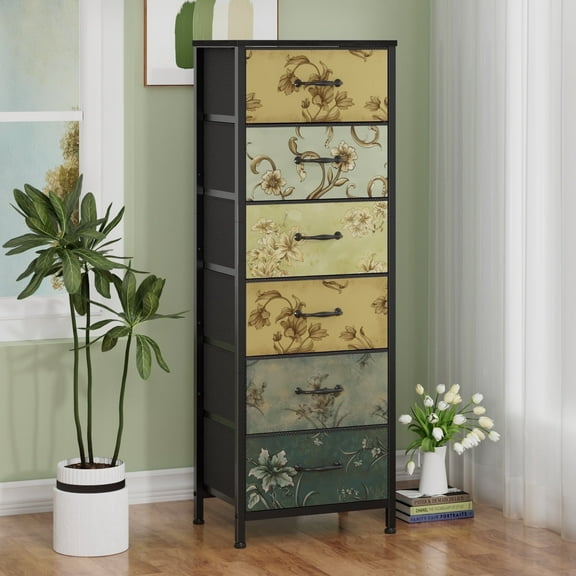 TYDIMOR Tall Dresser for Bedroom, 6 Drawer Chest of Drawers, Steel Frame, Ideal for Adults