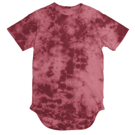 TYE DYE SCALLOP TEE- MAROON
