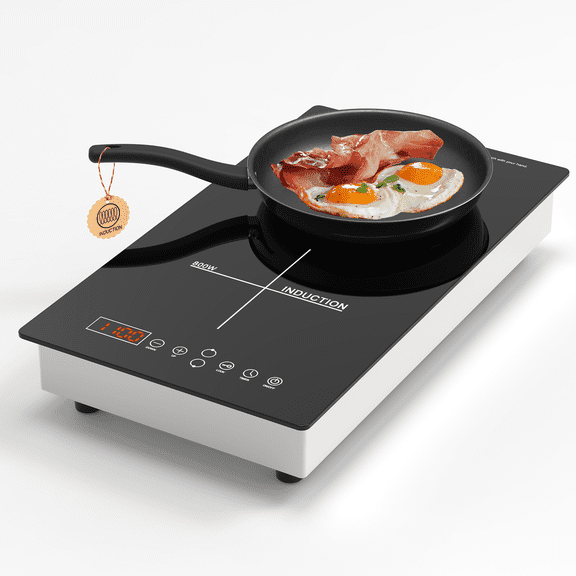 TYEMUI 2 Burner Induction Cooktop, 1900W Portable Electric Cooktop with 8 Power Levels, 180-Min Timer, Child Lock, Built-in or Countertop Use, Ideal for RV, Kitchen, 120V