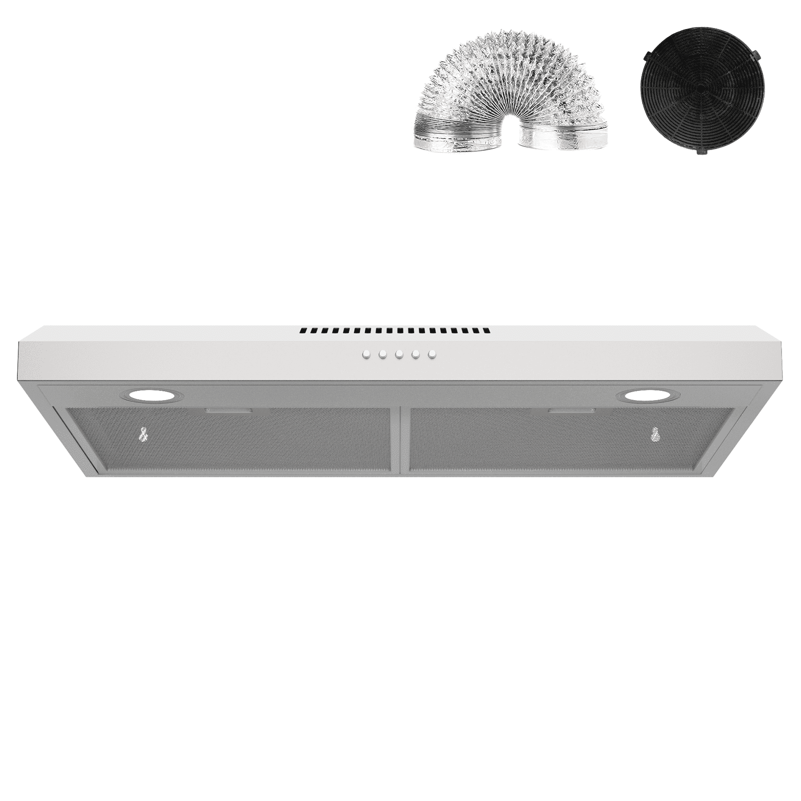 TYEMUI 30 inch Under Cabinet Range Hood, Ductless Slim Kitchen Range Hood Vent Hood with Filter, LED Lights, 3 Speed Exhaust Fan For Home