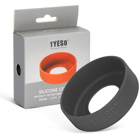 TYESO Silicone Water Bottle Boot for 30oz Tumbler, Anti-Slip Water Bottom Protective Sleeve, Black