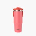 thumbnail image 1 of TYESO Tumbler with Flip Straw & Sip Lid, Vacuum Insulated Water Bottle, Double Wall Stainless Steel Coffee Cup Travel Mug Leak Proof (Pink, 40 OZ), 1 of 7