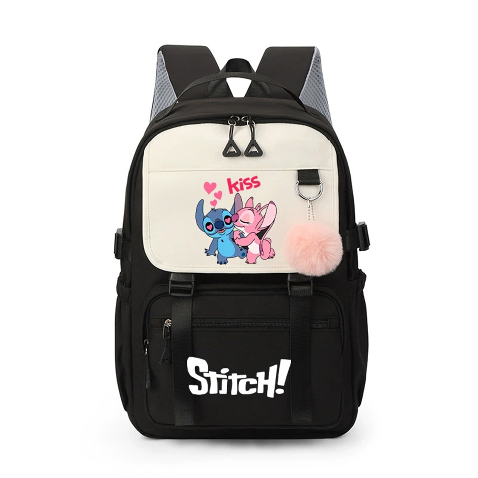 TYFLEI 17.7 In Stitch Cute Backpack Light and Durable Stitch School Backpacks Gifts Back to School Supplies Cartoon Style Stich Back Packs for Fans Loves Work Travel Leisure Daypack T