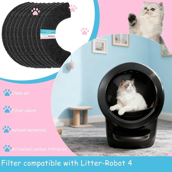 TYFRW-10 Pack Carbon Filters Compatible with Litter Robot 4,Cat Litter Box Filters,Keep Your Home Clean and Fresh