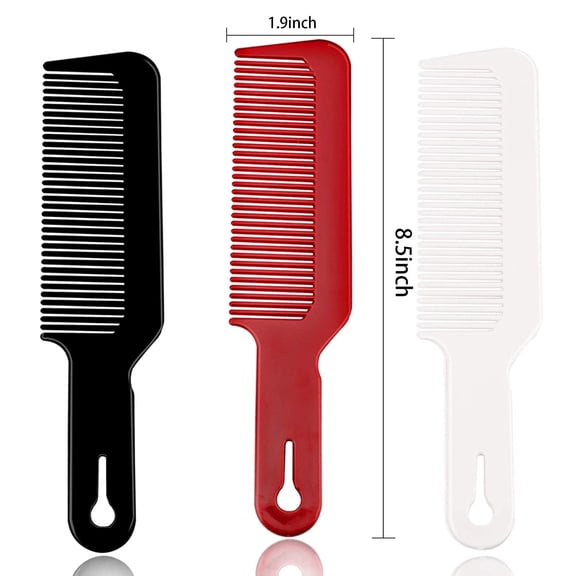 TYFRW-12 Pack Barber Combs - Flat Top Clipper Combs, Heat Resistant, For Clipper-Cuts And Flattops (Black, Red, White)