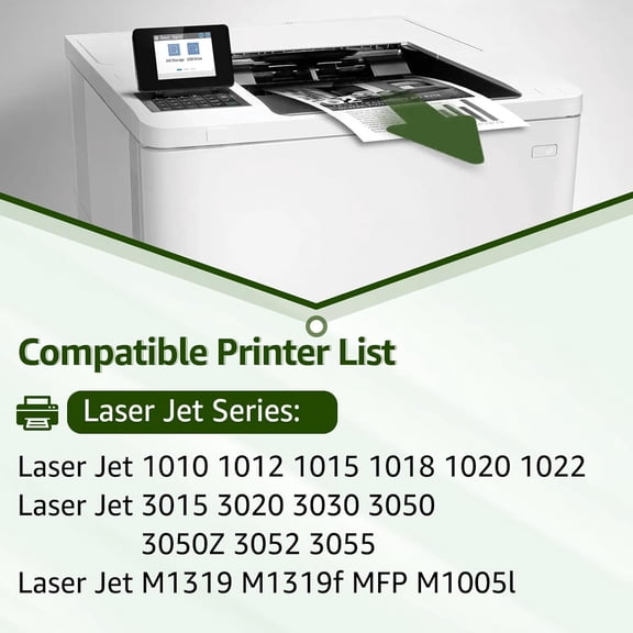 TYFRW-12A Toner Cartridge Replacement Compatible for HP 12A Q2612A (Black) LaserJet 1010 1012 1018 1020 1022 1022N 3015 3030 3052 3055 M1005 M1319F Printer (Black, 1-Pack)