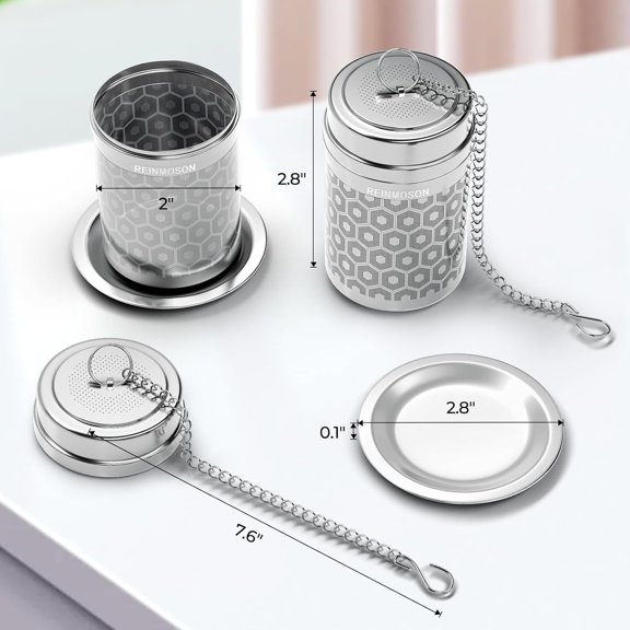 TYFRW-2 Pack Large Tea Infuser for Loose Tea & Spice Infuser for Cooking, Extra Fine Mesh Large Tea Strainers, 304 Stainless Steel Loose Leaf Tea Steeper for Black Tea, Rooibos, etc