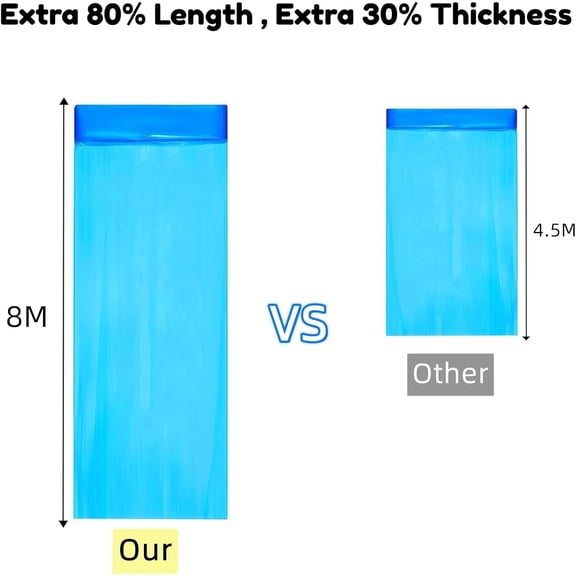 TYFRW-26.2 FT Cat Litter Refill Bags Compatible with Litter Genie Plus/Standard/Style/Pet Pail, Extra 80% Length 32 Months Use Time, Super Odor Control Litter Refills, 8 Pack (Cartridge NOT Included)