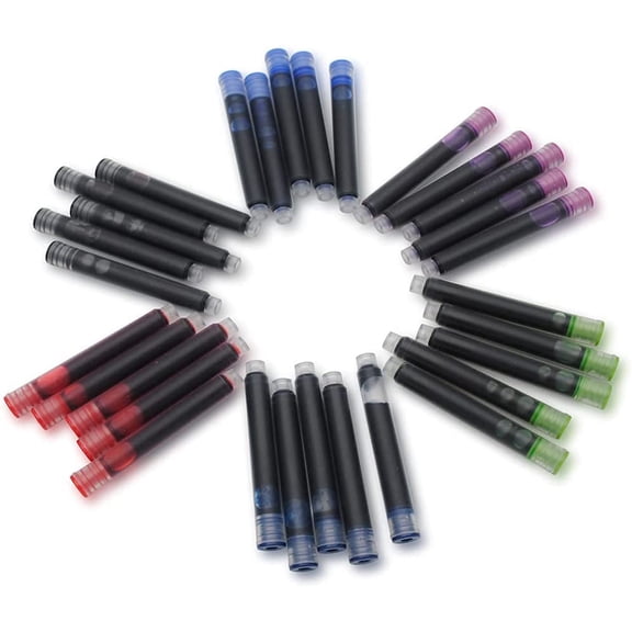 TYFRW-30pcs JINHAO Ink Cartridges Fountain Pen Refills for JINHAO and Baoer Pen Standard Size (Mixed Colors)