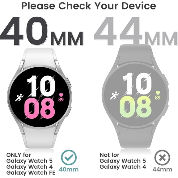 TYFRW-[4+4Pack for Samsung Galaxy Watch FE 2024/5 2022/4 2021 Screen Protector Case 40mm Accessories, Hard PC Bumper/HD Anti-Fog Tempered Glass Protective Film, Face Cover Set