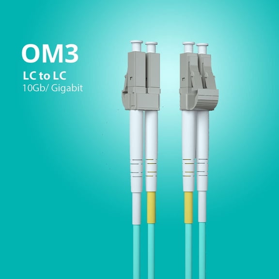 TYFRW-4 Pack 3m OM3 LC to LC Fiber Patch Cable, 10GB Multimode SFP Fiber Jumper, Duplex LC-LCUPC 50/125um, LSZH, for 10G/1G MMF SFP Transceiver, Networks and More, 3-Meter(9.8ft), Green