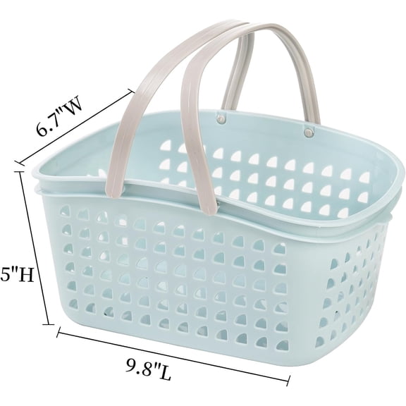 TYFRW-4 Pack Shower Caddy Basket, Portable Storage Basket with Dual Handle, Stackable Plastic Caddy Organizer Bin for Campers, Bathroom, Dorm
