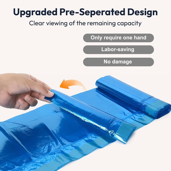 TYFRW-51 Pack XXL Refill Bags, Compatible with Neakasa PooGuard & GKJ Cat Litter Bin, Pre-Separated Litter Bags, Heavy Duty, Leakproof, Thick Drawstring Trash Bags, 14.5" x 24"
