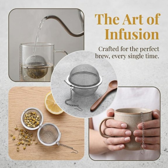 TYFRW-8Pcs Tea Infuser for Loose Leaf Tea, 304 Stainless Steel Tea Ball with Extra-Fine Mesh, Reusable Tea Strainer for Mug & Teapot, Tea Diffuser for Herbal Tea & Spices